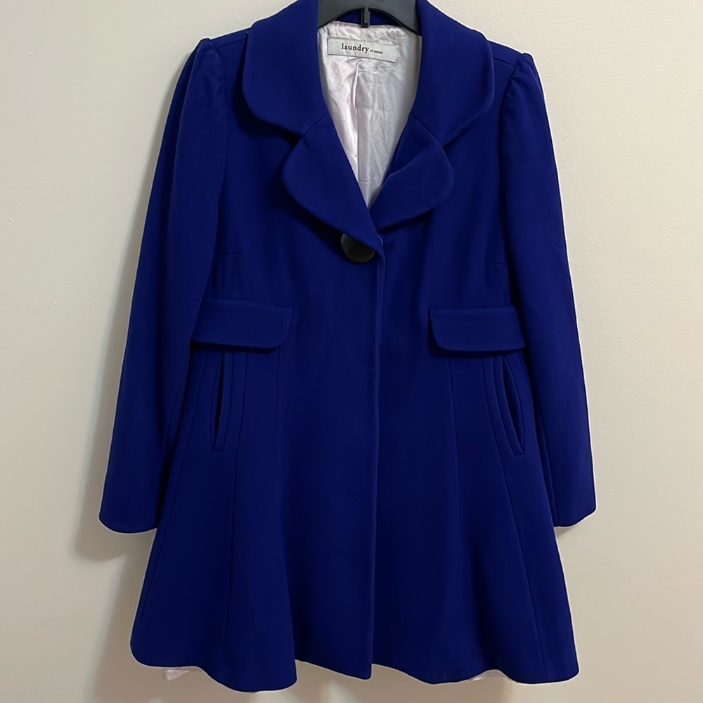 Laundry by Design coat women’s med/large purple wool fit & flare style old money